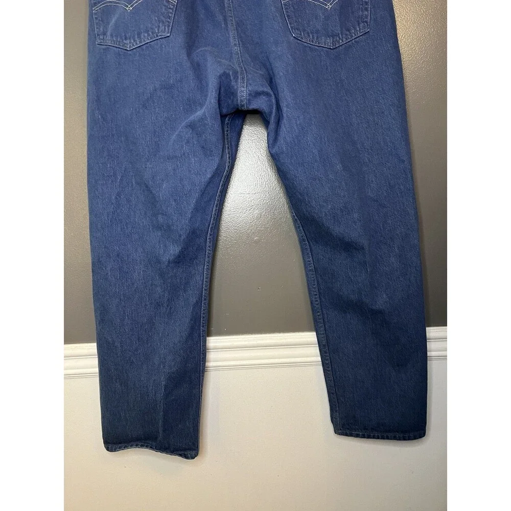 Levis 501 Jeans Mens 46x32 Blue Denim Button Fly Straight Leg Big Tall